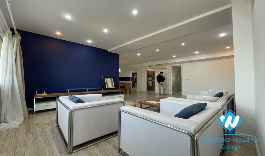 High floor apartment fully furnished new modern four bedrooms for rent E4 ciputra